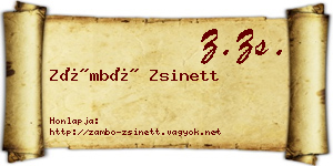 Zámbó Zsinett névjegykártya